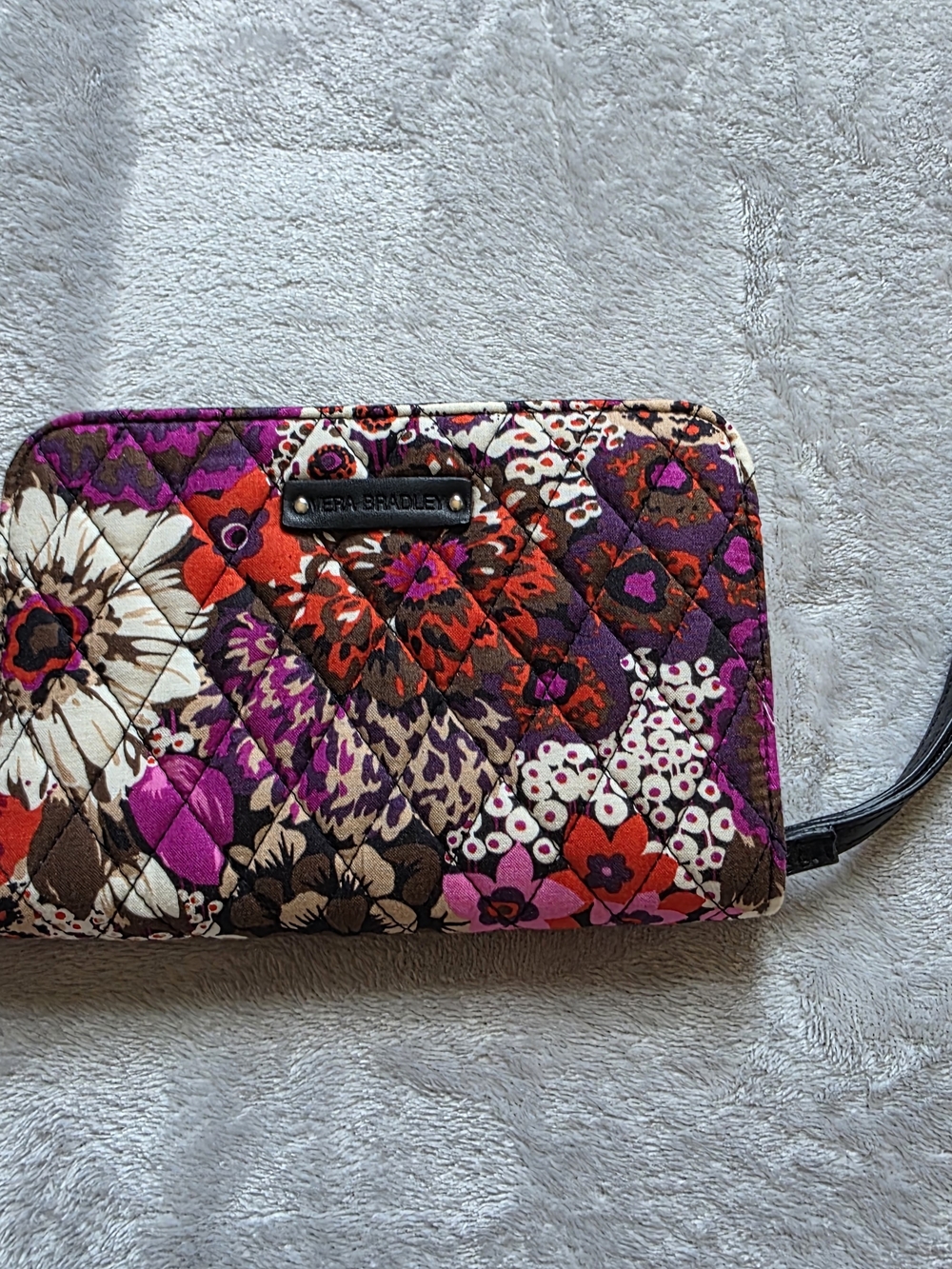 Vera Bradley Quilted Floral Wristlet — Purple Multi